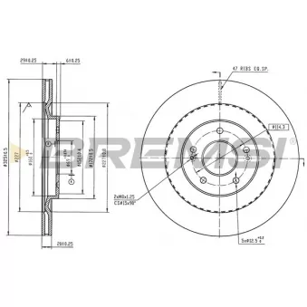 BREMSI CD6648V - Jeu de 2 disques de frein avant