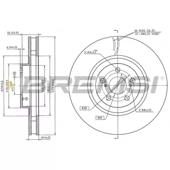 BREMSI CD6664V - Jeu de 2 disques de frein avant