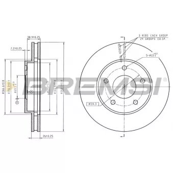 BREMSI CD6742V - Jeu de 2 disques de frein avant