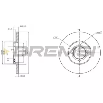 BREMSI CD6820S - Jeu de 2 disques de frein avant