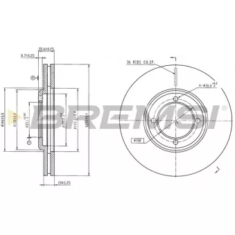 BREMSI CD6897V - Jeu de 2 disques de frein avant