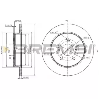 BREMSI CD8643S - Jeu de 2 disques de frein avant
