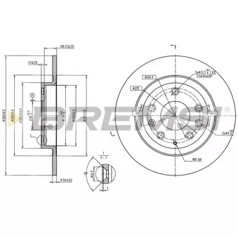 BREMSI CD8823S - Jeu de 2 disques de frein avant