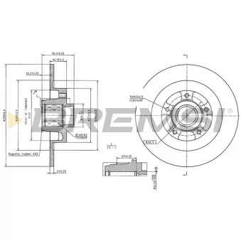 BREMSI CD8857S - Jeu de 2 disques de frein avant