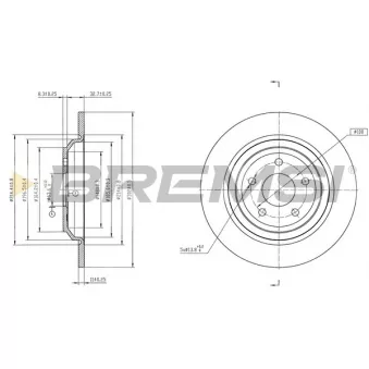 BREMSI CD8977S - Jeu de 2 disques de frein avant
