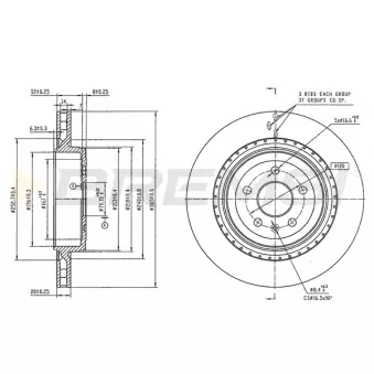 BREMSI CD9018V - Jeu de 2 disques de frein avant