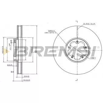 BREMSI CD9095V - Jeu de 2 disques de frein avant