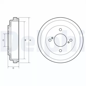 Tambour de frein DELPHI BF651 pour SUZUKI IGNIS 1.2 Hybrid AllGrip - 83cv