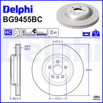 Jeu de 2 disques de frein avant DELPHI OEM 34106880073