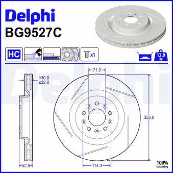 Jeu de 2 disques de frein avant DELPHI BG9527C