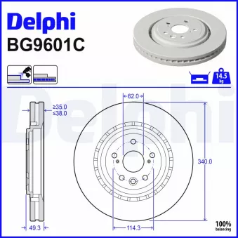 Jeu de 2 disques de frein avant DELPHI BG9601C