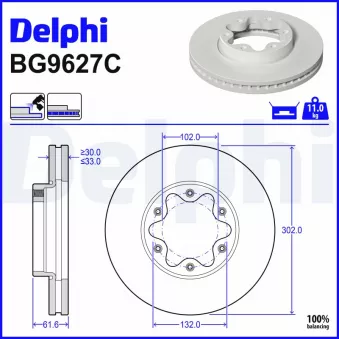 Jeu de 2 disques de frein avant DELPHI BG9627C