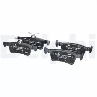 Jeu de 4 plaquettes de frein arrière DELPHI LP3369 pour FORD FIESTA 1.5 TDCi - 86cv