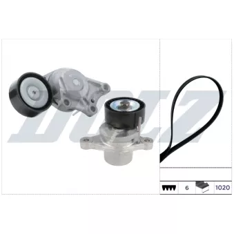 Jeu de courroies trapézoïdales à nervures DOLZ SKD204A pour PEUGEOT 3008 1.6 HDi 115 / BlueHDi 115 - 116cv