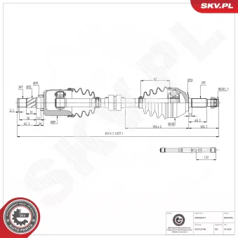 Arbre de transmission ESEN SKV OEM 39101JY04B