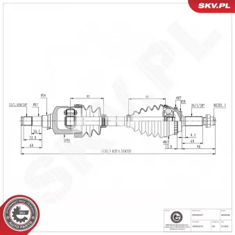 Arbre de transmission ESEN SKV OEM 4342013050