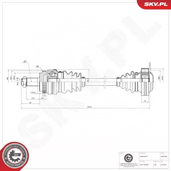 Arbre de transmission ESEN SKV 40SKV041 pour OPEL ASTRA 120 d - 177cv