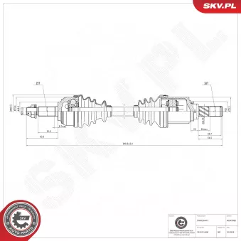 Arbre de transmission ESEN SKV OEM 39101BC55A