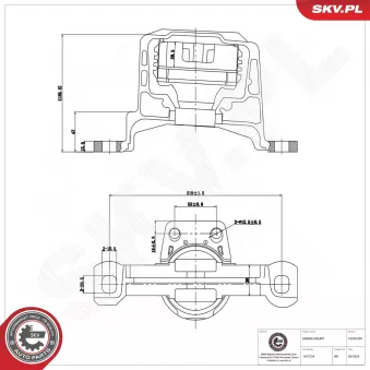 Support moteur avant droit ESEN SKV OEM 3M516F012AF