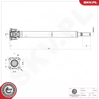 Arbre de transmission ESEN SKV 76SKV007 pour BMW Série 7 740 d. Ld xDrive - 320cv