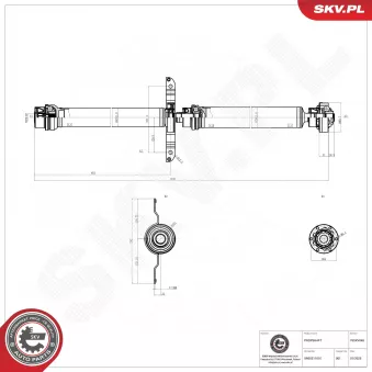 Arbre de transmission ESEN SKV OEM 8R0521101E