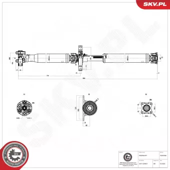 Arbre de transmission ESEN SKV 76SKV060 pour TOYOTA VERSO 325 i - 192cv