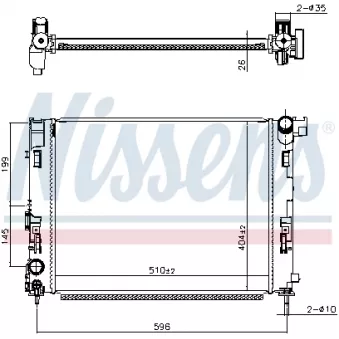 Radiateur, refroidissement du moteur NISSENS 607086 pour VOLKSWAGEN GOLF 1.5 Blue dCi 85 - 86cv