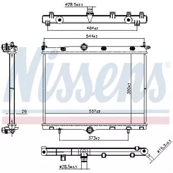 Radiateur, refroidissement du moteur NISSENS 607246 pour CITROEN C4 X 1,2 PureTech 100 - 101cv