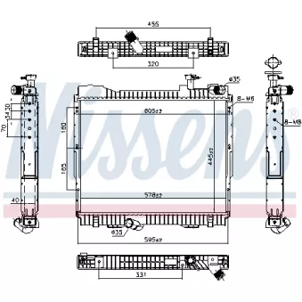 Radiateur, refroidissement du moteur NISSENS 637873 pour NISSAN NT400 CABSTAR 35.15. 45.15 - 150cv