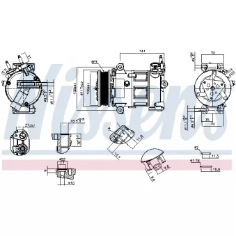 Compresseur, climatisation NISSENS 891260