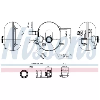 Vase d'expansion, liquide de refroidissement NISSENS 996423 pour LANCIA YPSILON 1.0 Mild Hybrid - 69cv