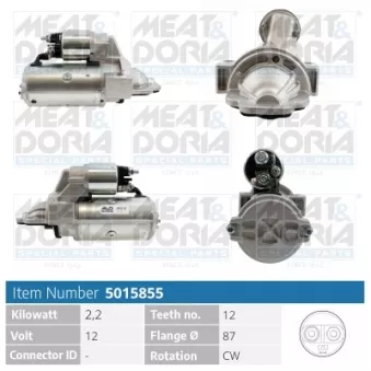 Démarreur MEAT & DORIA 5015855 pour FORD TRANSIT 2.2 TDCi - 155cv