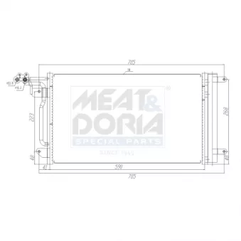 Condenseur, climatisation MEAT & DORIA OEM 6C0816411B