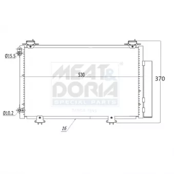 Condenseur, climatisation MEAT & DORIA 991048 pour TOYOTA YARIS 1.4 D4d - 75cv