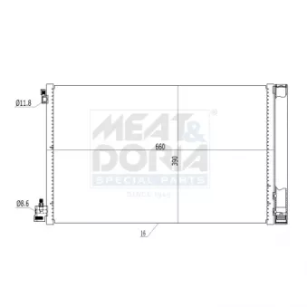 Condenseur, climatisation MEAT & DORIA OEM 1850134