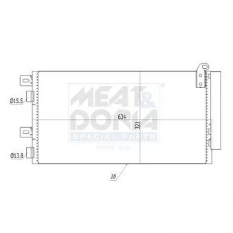 Condenseur, climatisation MEAT & DORIA OEM 1490572