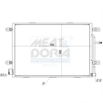 Condenseur, climatisation MEAT & DORIA OEM 8E0260401E