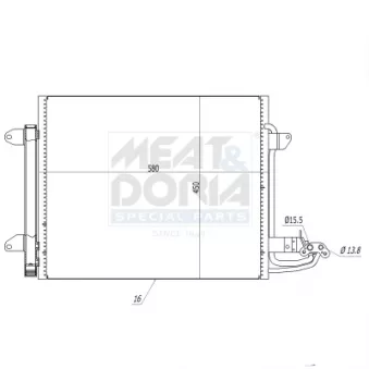 Condenseur, climatisation MEAT & DORIA OEM 1T0820411B