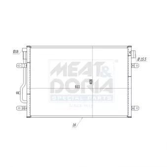 Condenseur, climatisation MEAT & DORIA OEM 8E0260403D