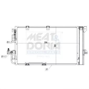 Condenseur, climatisation MEAT & DORIA OEM 1850112