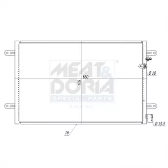 Condenseur, climatisation MEAT & DORIA OEM 4F0260403P