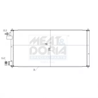 Condenseur, climatisation MEAT & DORIA 991097 pour FORD TRANSIT CONNECT 1.8 TDCi - 110cv
