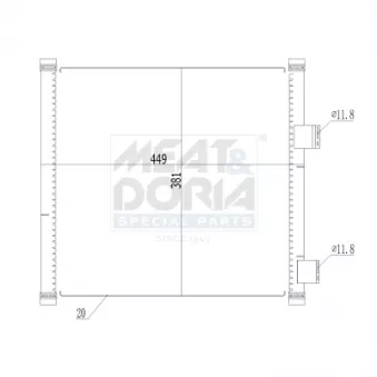 Condenseur, climatisation MEAT & DORIA OEM 1228447
