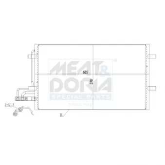 Condenseur, climatisation MEAT & DORIA OEM 1335552