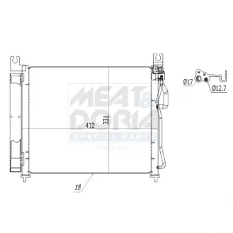Condenseur, climatisation MEAT & DORIA OEM 9760607000