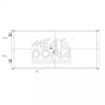 Condenseur, climatisation MEAT & DORIA 991150 pour SKODA RAPID 2.4 TDE - 125cv