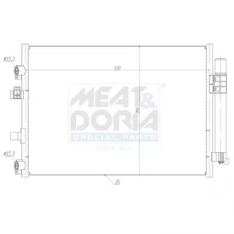 Condenseur, climatisation MEAT & DORIA 991183 pour FORD C-MAX 1.6 TDCi - 95cv