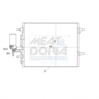 Condenseur, climatisation MEAT & DORIA 991211 pour VOLVO XC60 D4 - 181cv