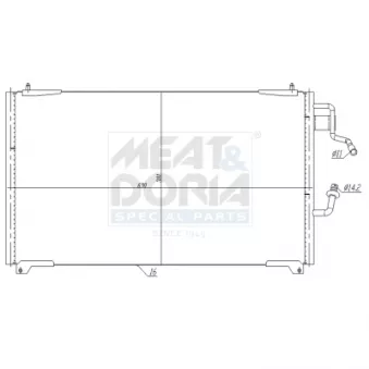 Condenseur, climatisation MEAT & DORIA 991213 pour PEUGEOT 406 1.9 D - 75cv