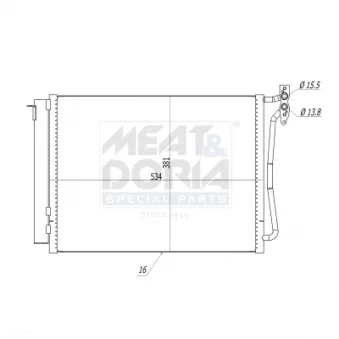 Condenseur, climatisation MEAT & DORIA 991243 pour BMW X5 3.0i - 231cv